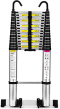 12.5 FT Aluminum Telescoping Extension Ladder with 2 Triangle Stabilizers I951630