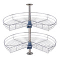 Chrome Lazy Susan Double Rack Kitchen Cabinet 2 Shelf Set V59256