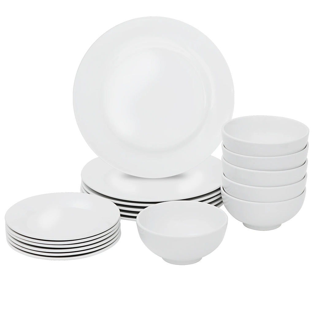 White 18 Pc Dinnerware Set for 6 S15446