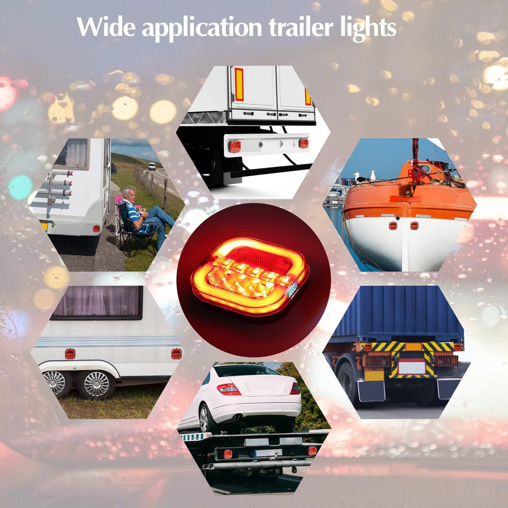 2 Pcs Rechargeable LED Magnetic Trailer Lights Kit S596