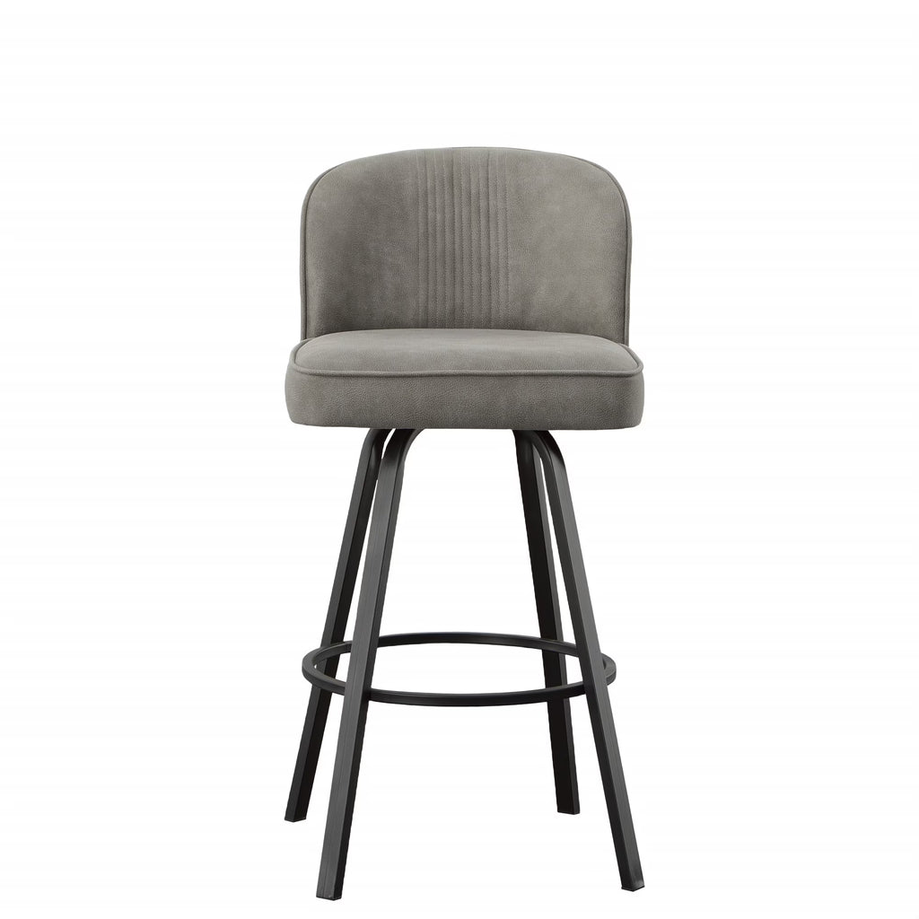 Gray Metal Swivel Upholstered Barstool F663