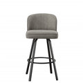Gray Metal Swivel Upholstered Barstool F663