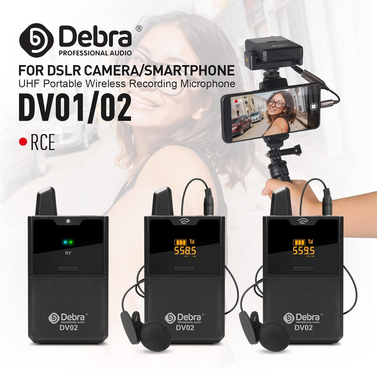 UHF Wireless Lavalier Microphone System with Receiver for Camera R7748