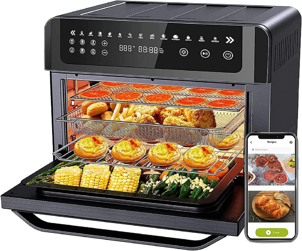 Large Digital LED Screen Convection Air Fryer Toaster Oven Combo with Rotisserie and Dehydrator E9000