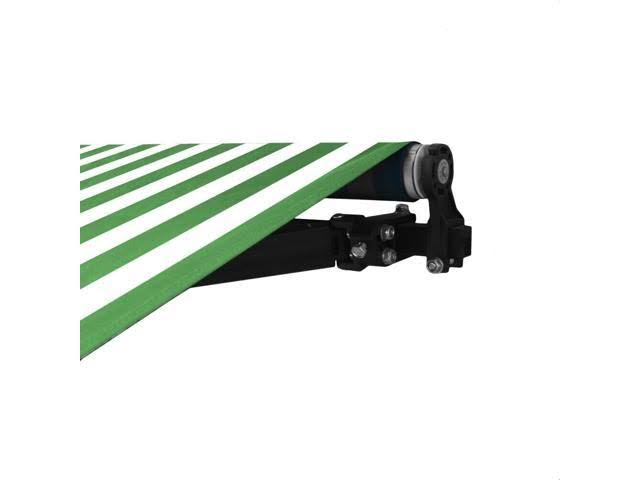 Motorized Retractable Patio Canopy Awning 13x10 Green/White M400471