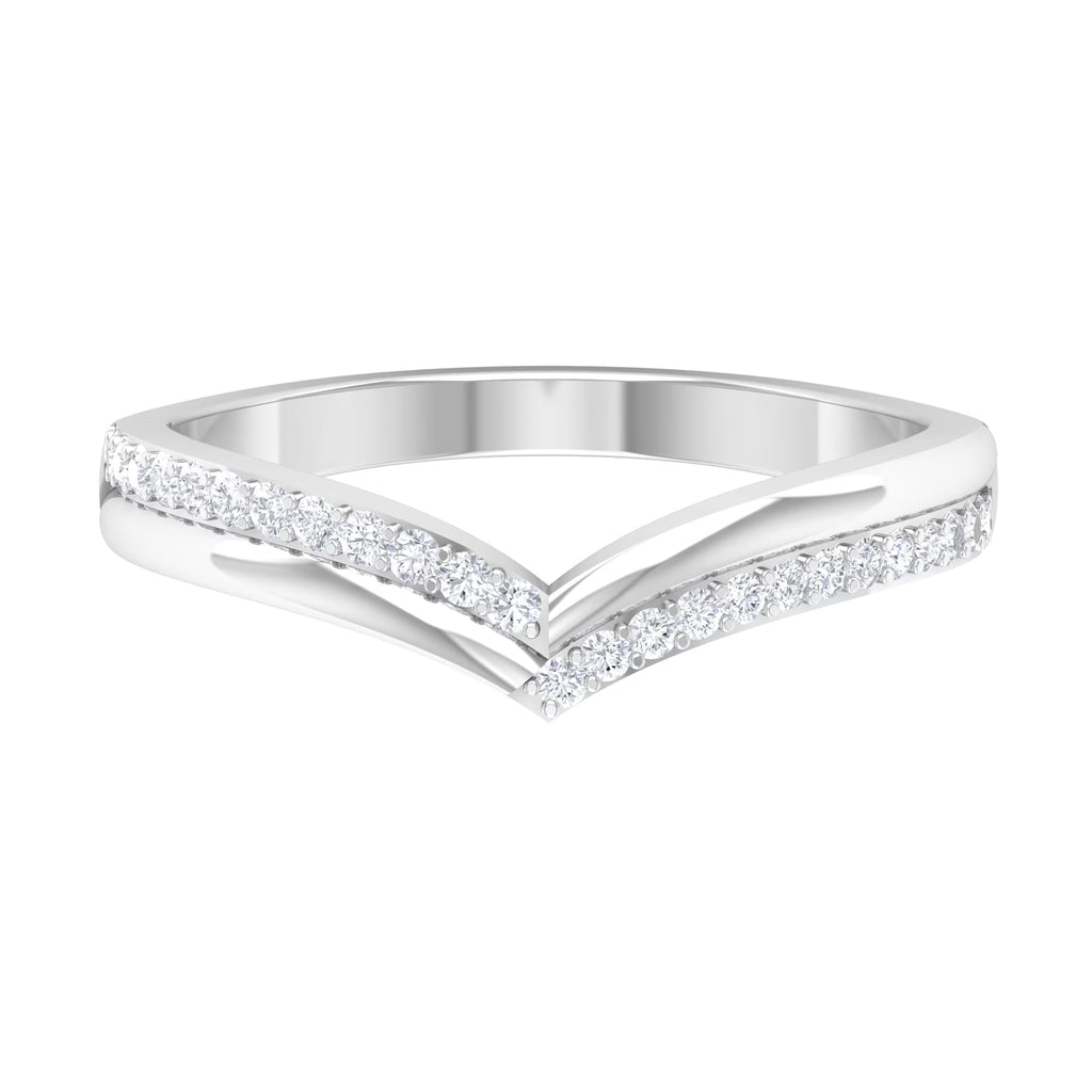 1/4 CT Diamond Chevron Ring in Pave Setting, 925 Sterling Silver G3128