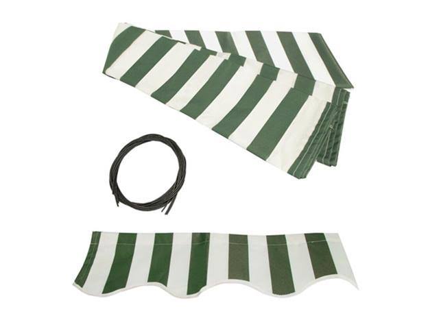 Motorized Retractable Patio Canopy Awning 13x10 Green/White M400471