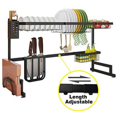 Length Adjustable Stainless Steel Over Sink Rack 2 Tier Shelf I36263
