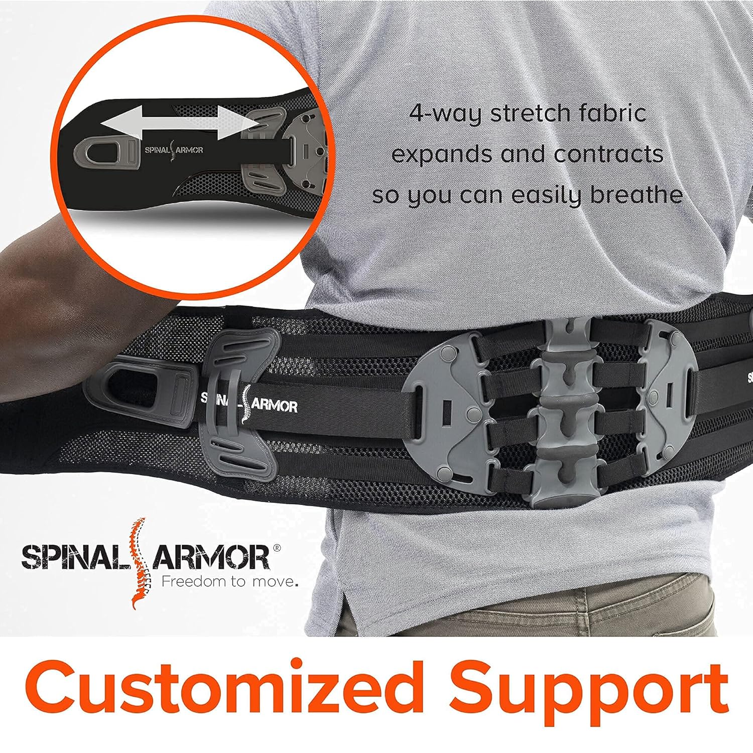 Breathable Adjustable Lumbar Support Back Brace B958202