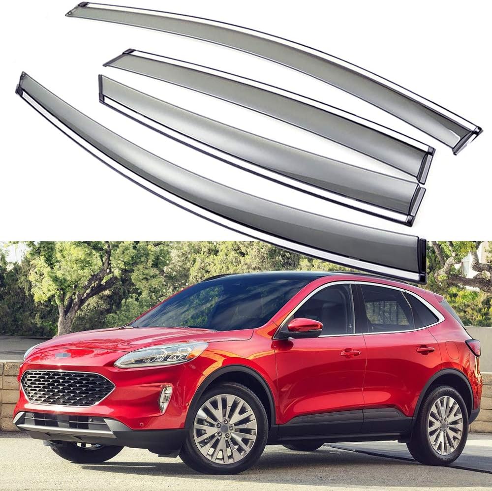 Car Window Visor Vent Shade Deflector Sun Rain Guards Compatible with 2020 2021 Ford Escape Pack of 2 V1556