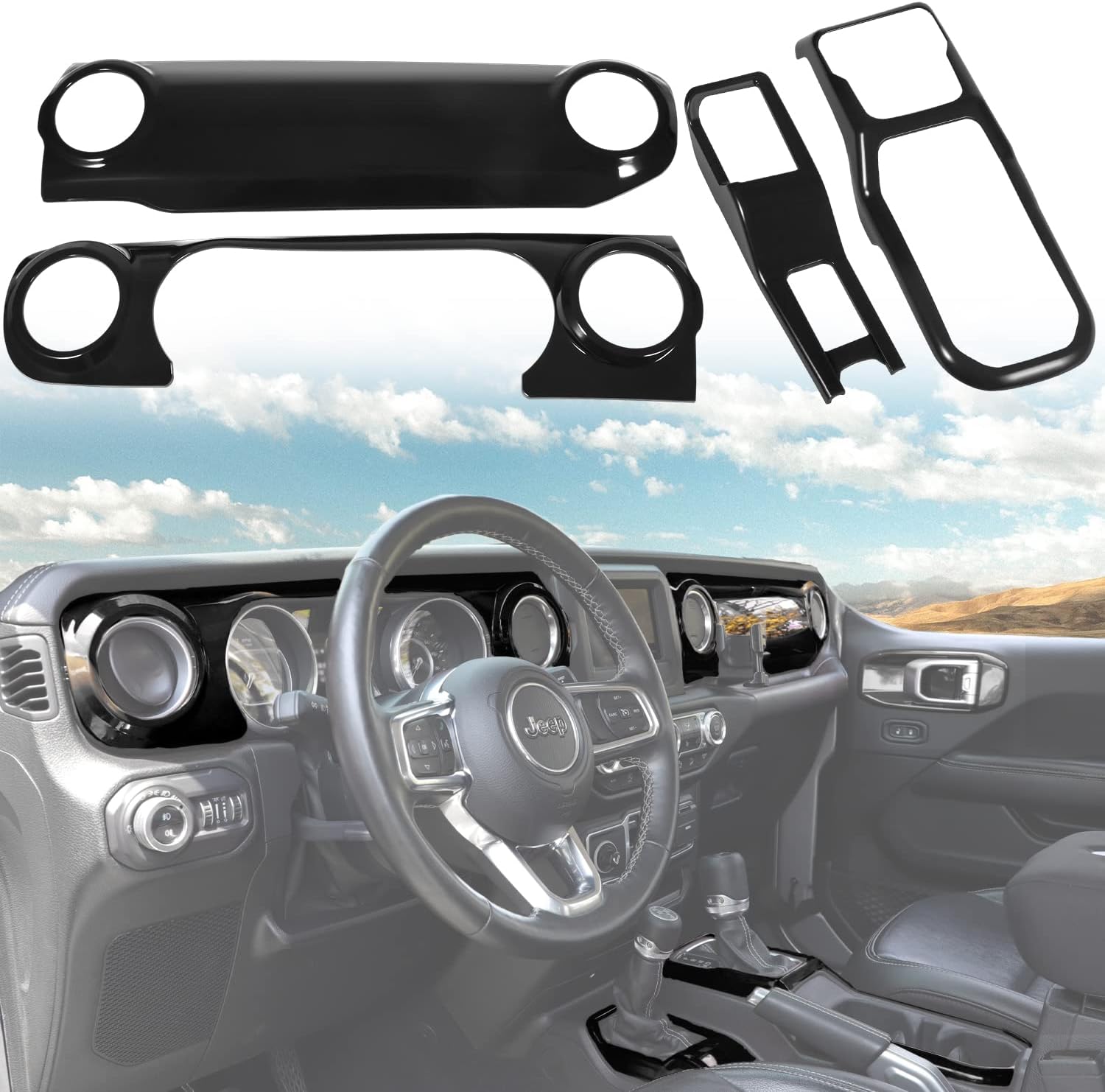 Purple Center Console Dashboard Trim Gear Shift Panel Cover 4PCS U971
