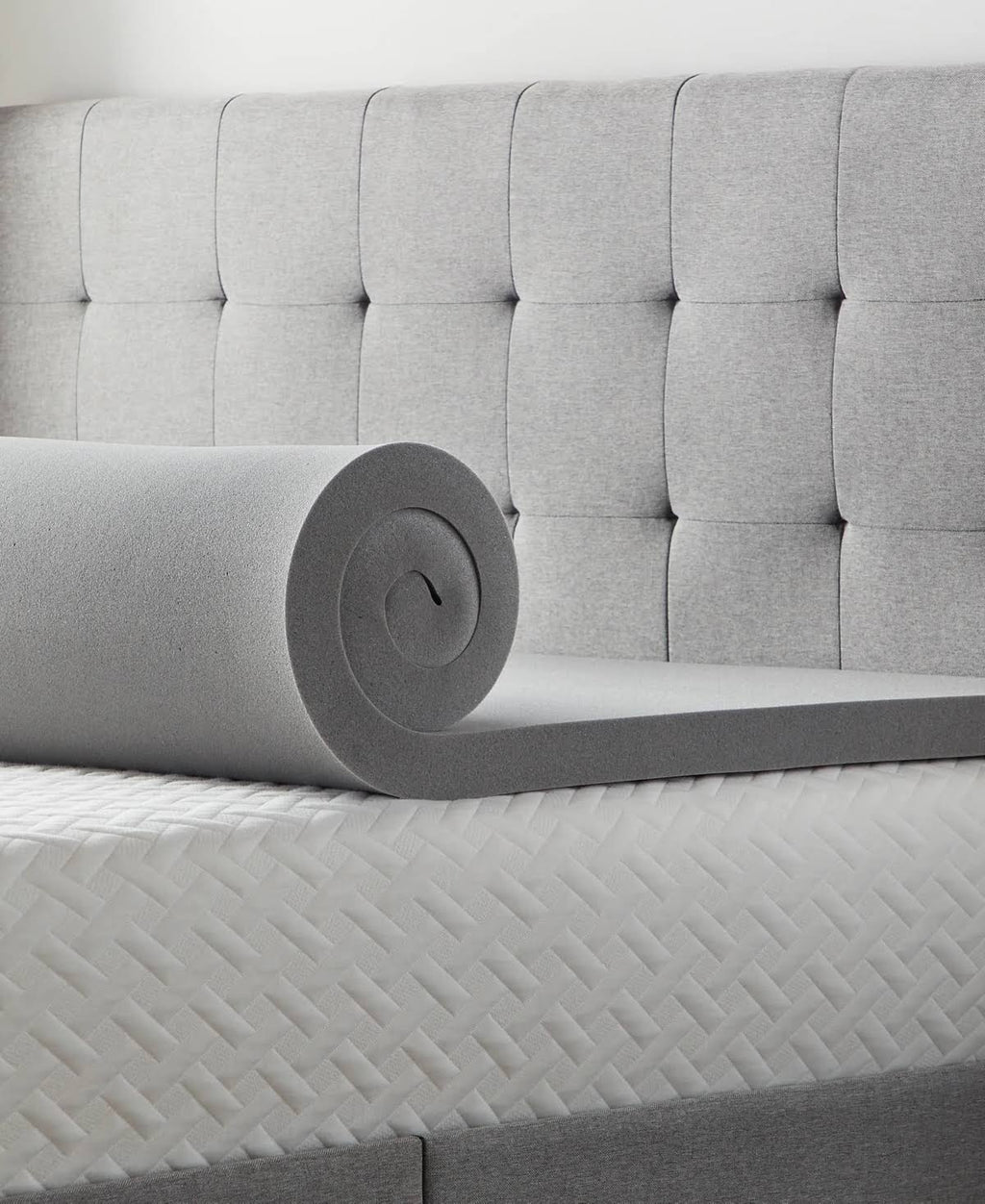 Grey Bamboo Charcoal Memory Foam Topper, California King Y516472