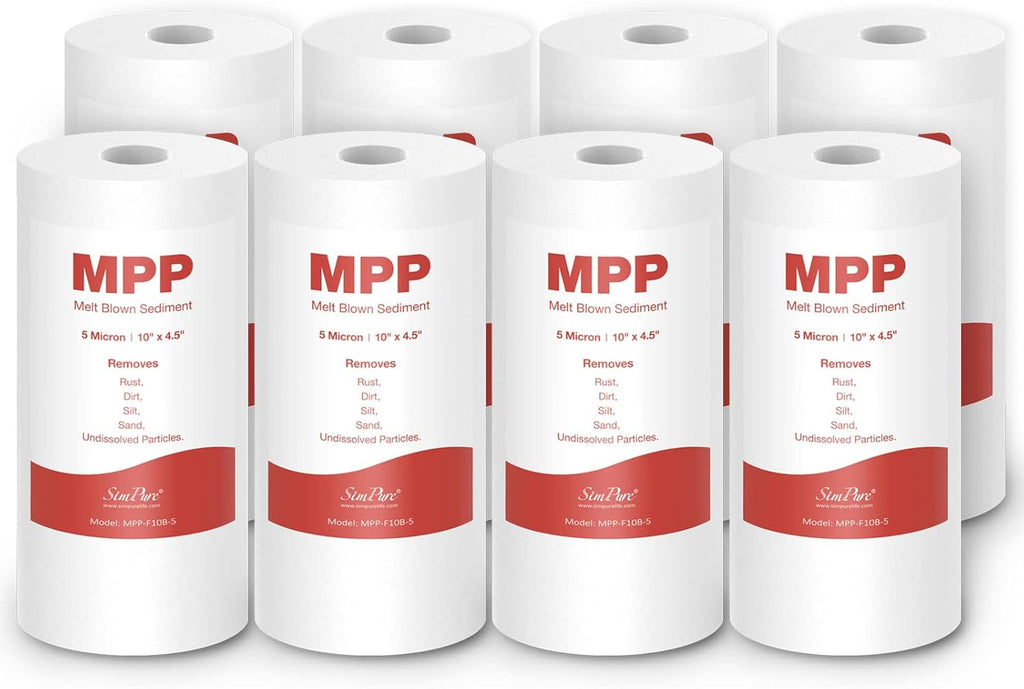 10" x 4.5" 5 Micron Whole House Sediment Water Filter Replacement Cartridge (8 Pack) M2996