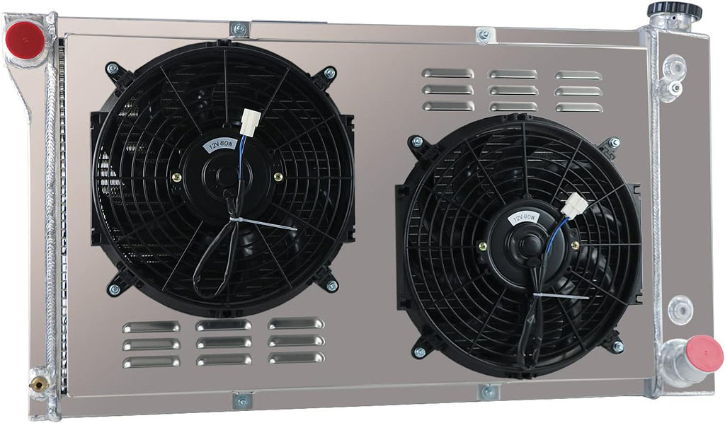 4 Row Aluminum Radiator with 2 x 12" Fan and Shroud M93629