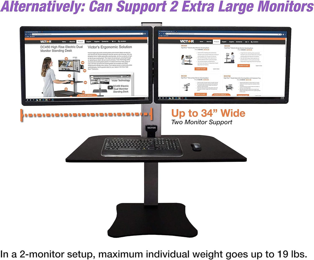 Electric Triple Monitor Standing Desk Converter O4015