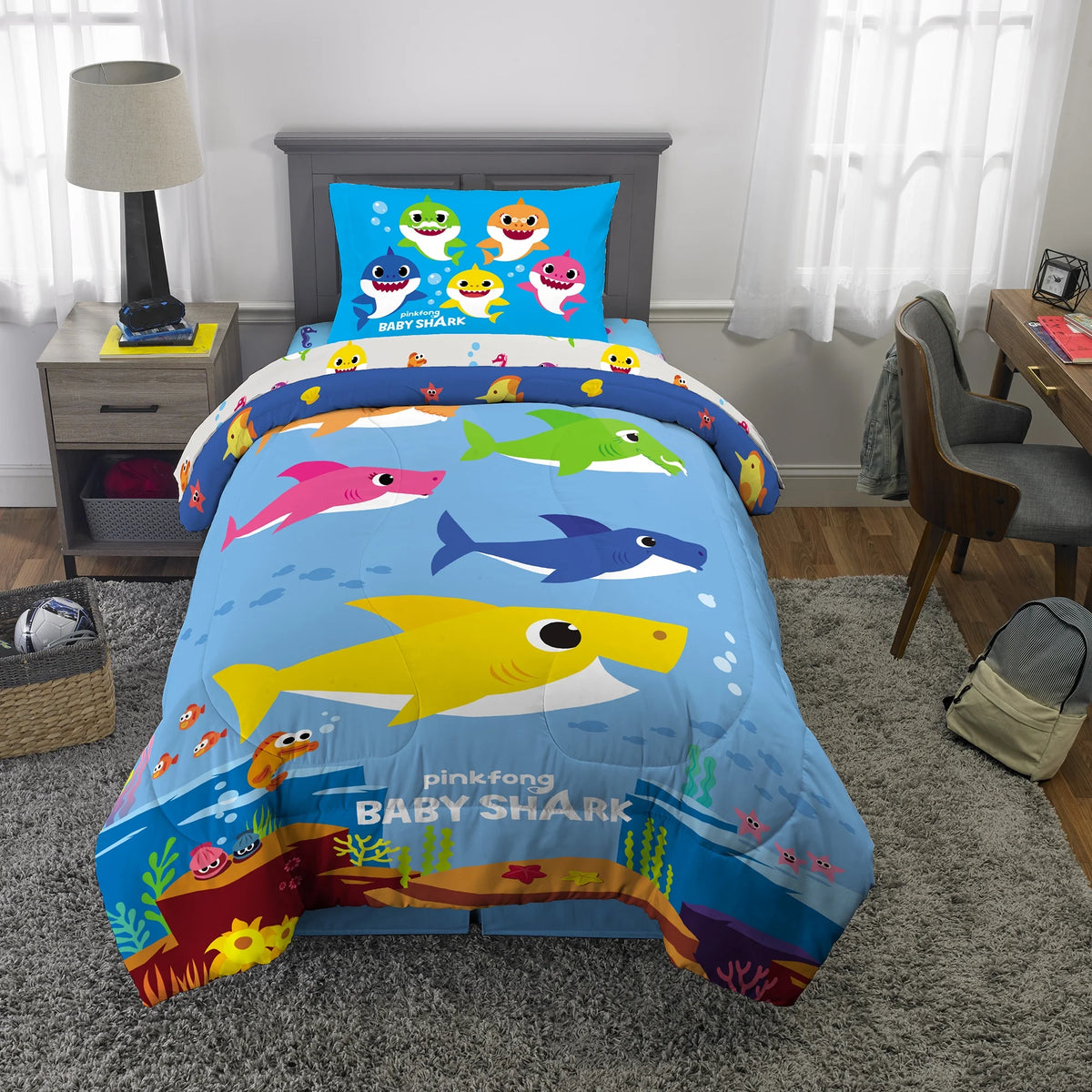 2-Piece Twin/Full Comforter Set, Reversible, Microfiber L329