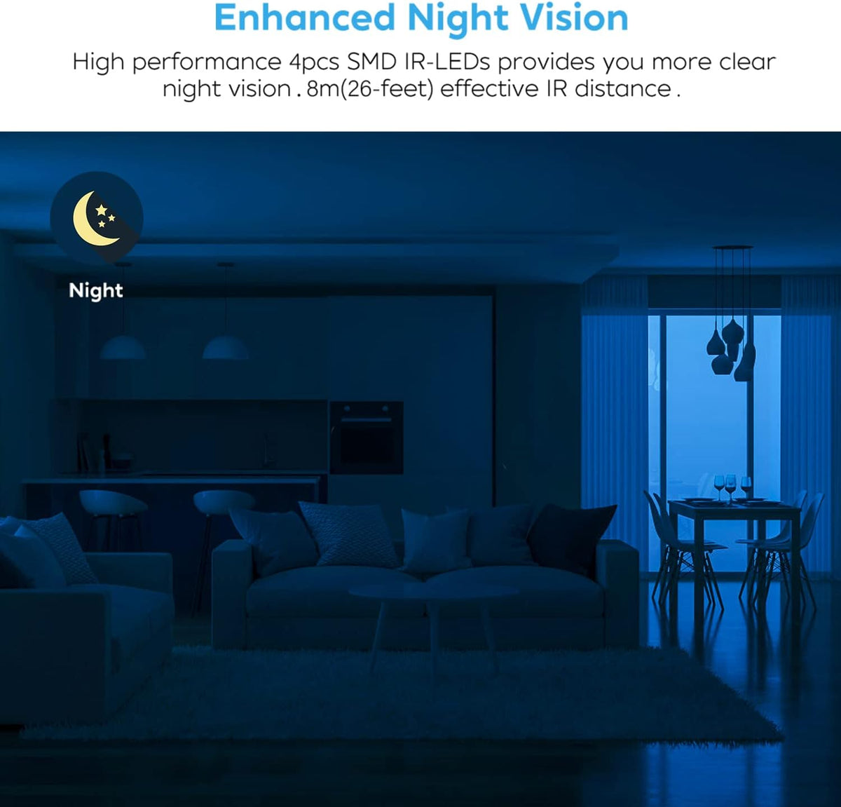 5MP WiFi Dome Indoor Security Camera Pan/Tilt IP Camera with 2 Way Audio Night Vision, Pack of 2 T85983