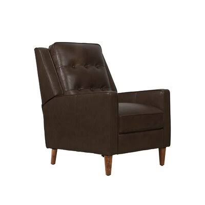 Brown Genuine Leather Manual Recliner P9413