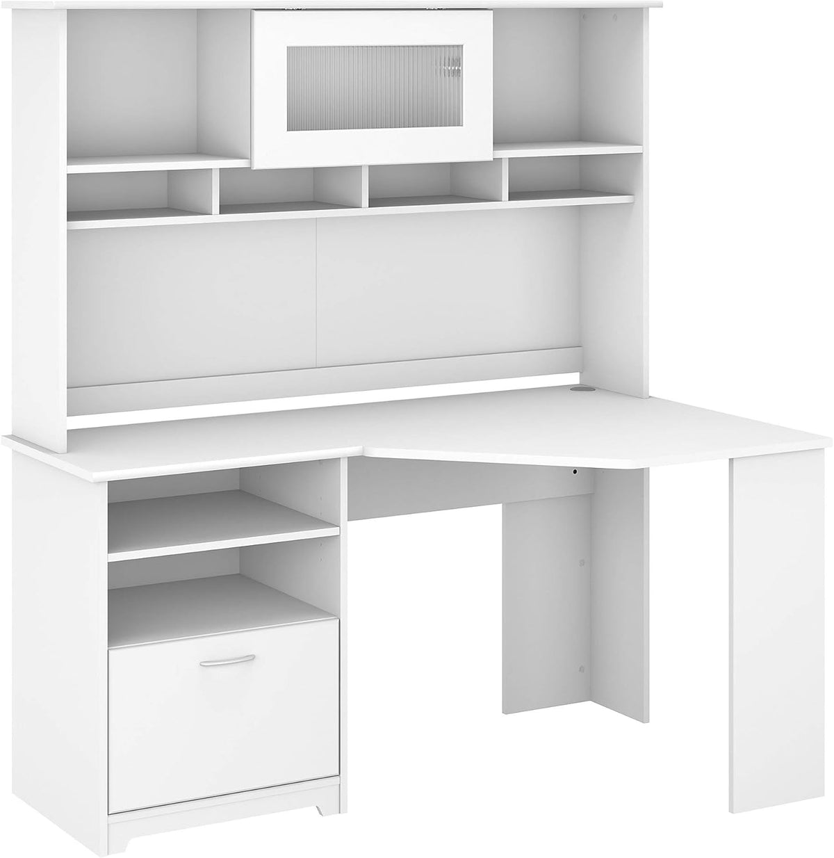 Corner Desk with Hutch, 60W, Linen White Oak X659783