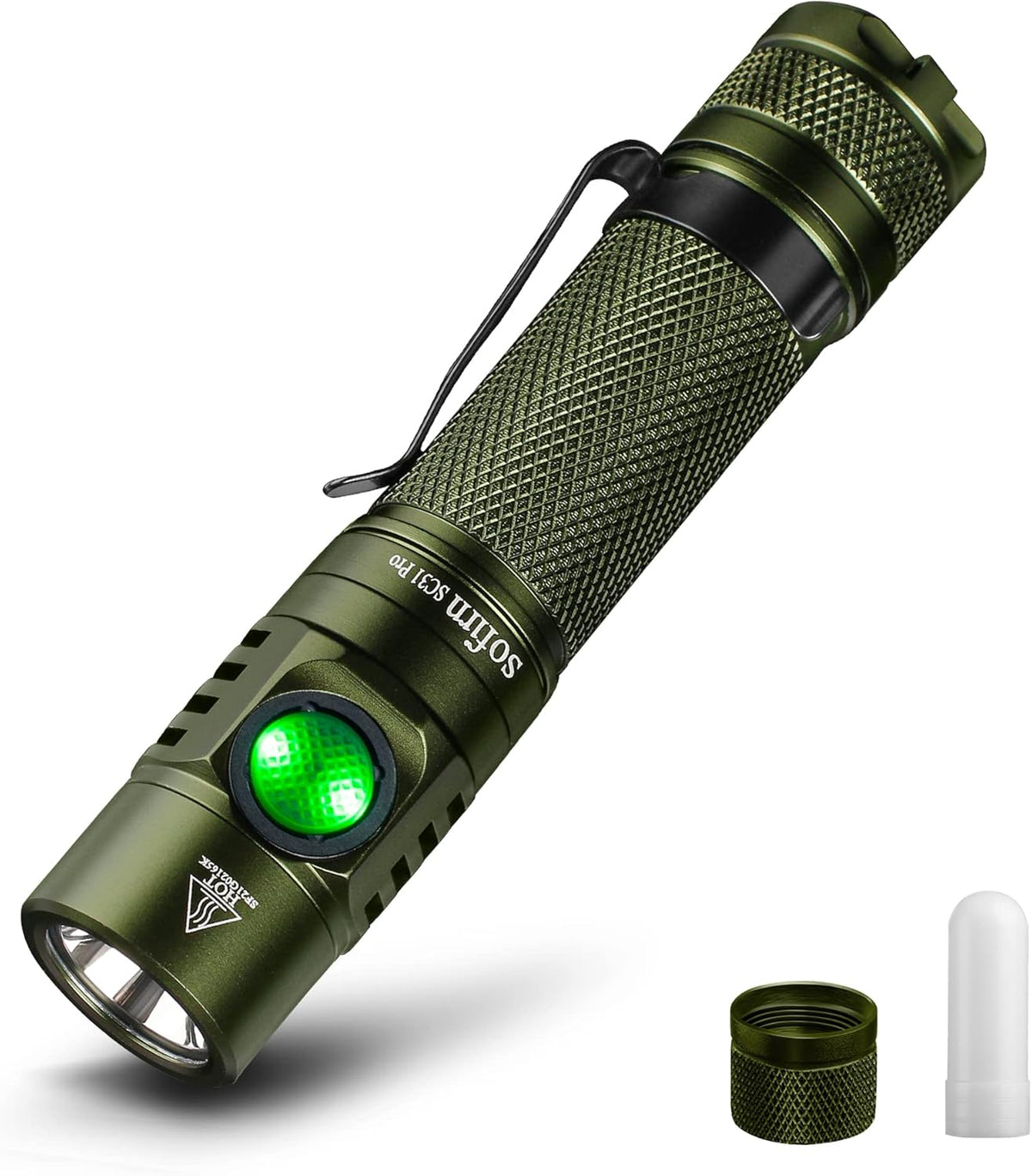 Rechargeable Flashlight 2000 Lumens with Diffuser, Magnetic Tail Cap X839528