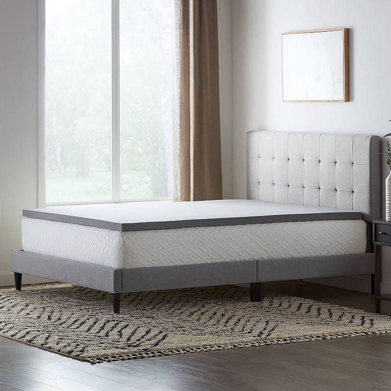 Grey Bamboo Charcoal Memory Foam Topper, California King Y516472