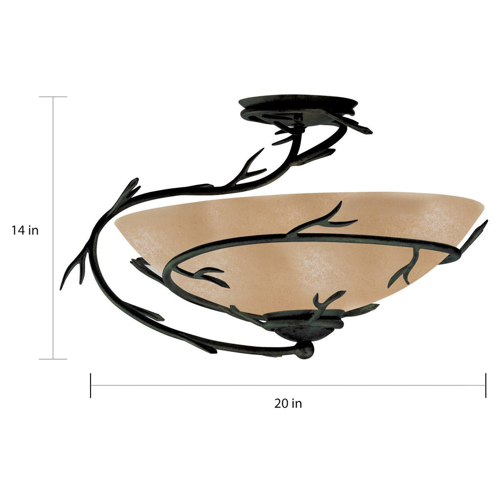 Blackened Bronze Semi-Flush Mount Light Q33357