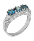 925 Sterling Silver London Blue Topaz Ring X81652