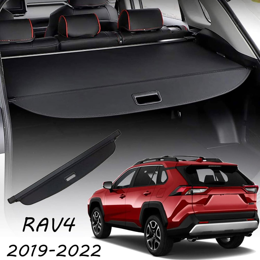 Retractable Cargo Cover Black Compatible with Toyota Rav4 Pack of 2 V7429