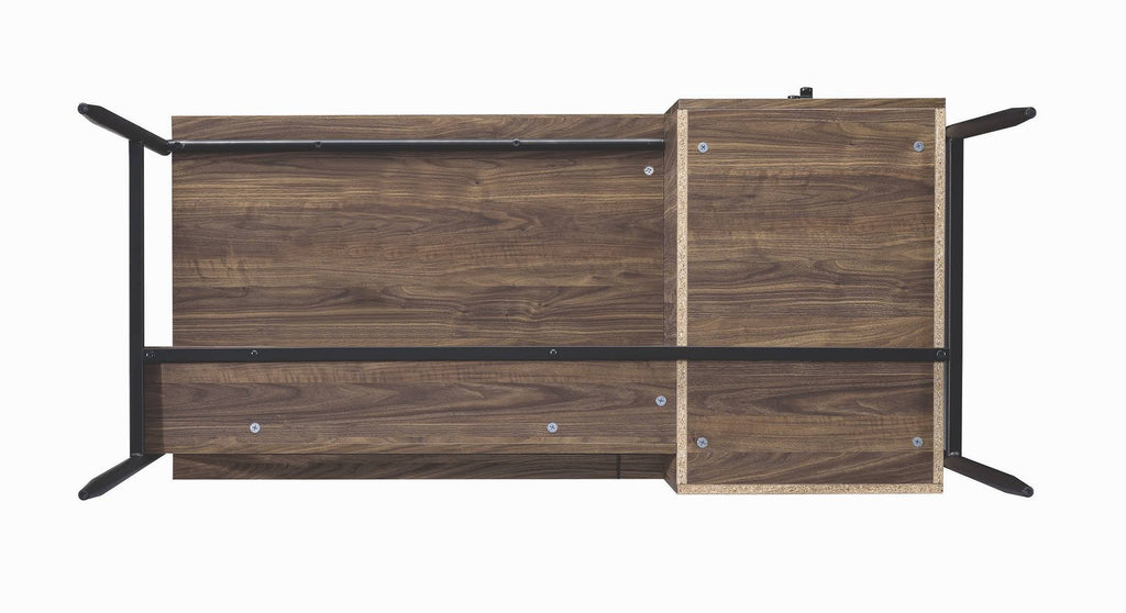Industrial Aged Walnut and Black Bookcase U30258