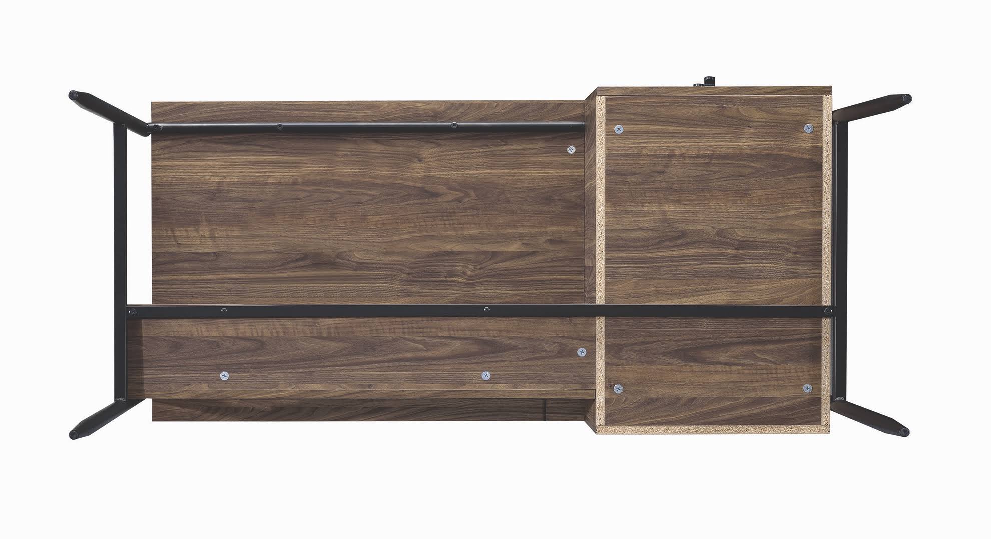 Industrial Aged Walnut and Black Bookcase U30258