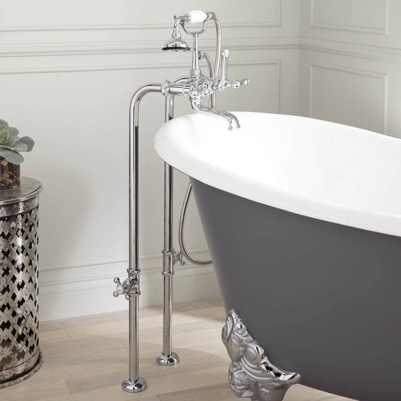 Chrome Floor Mounted Tub Filler Faucet I13057