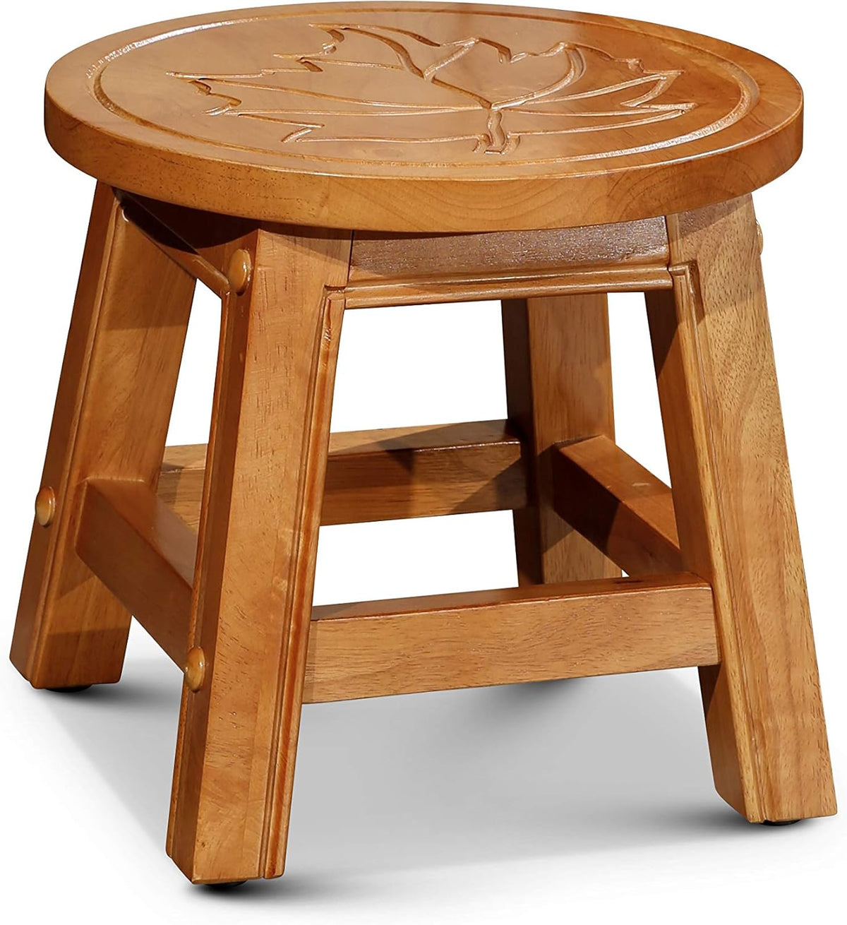 Espresso Carved Wooden Step Stool F56326