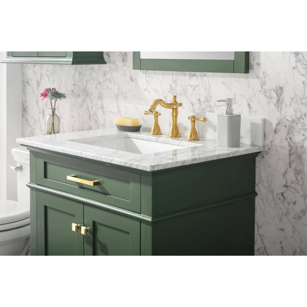 30x22 Green Finish Sink Vanity Cabinet with White Top I301514