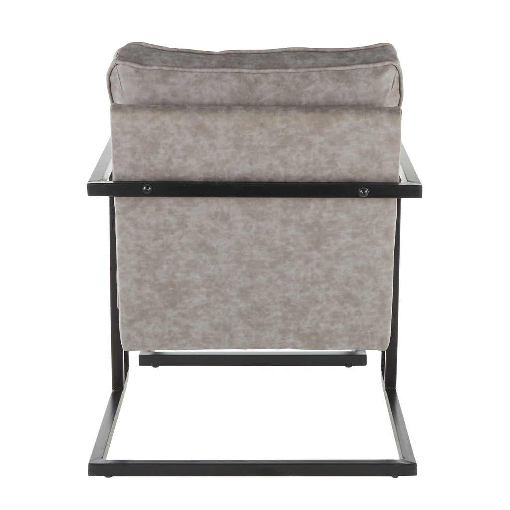 Black/Gray Lounge Chair And Ottoman Set W41809