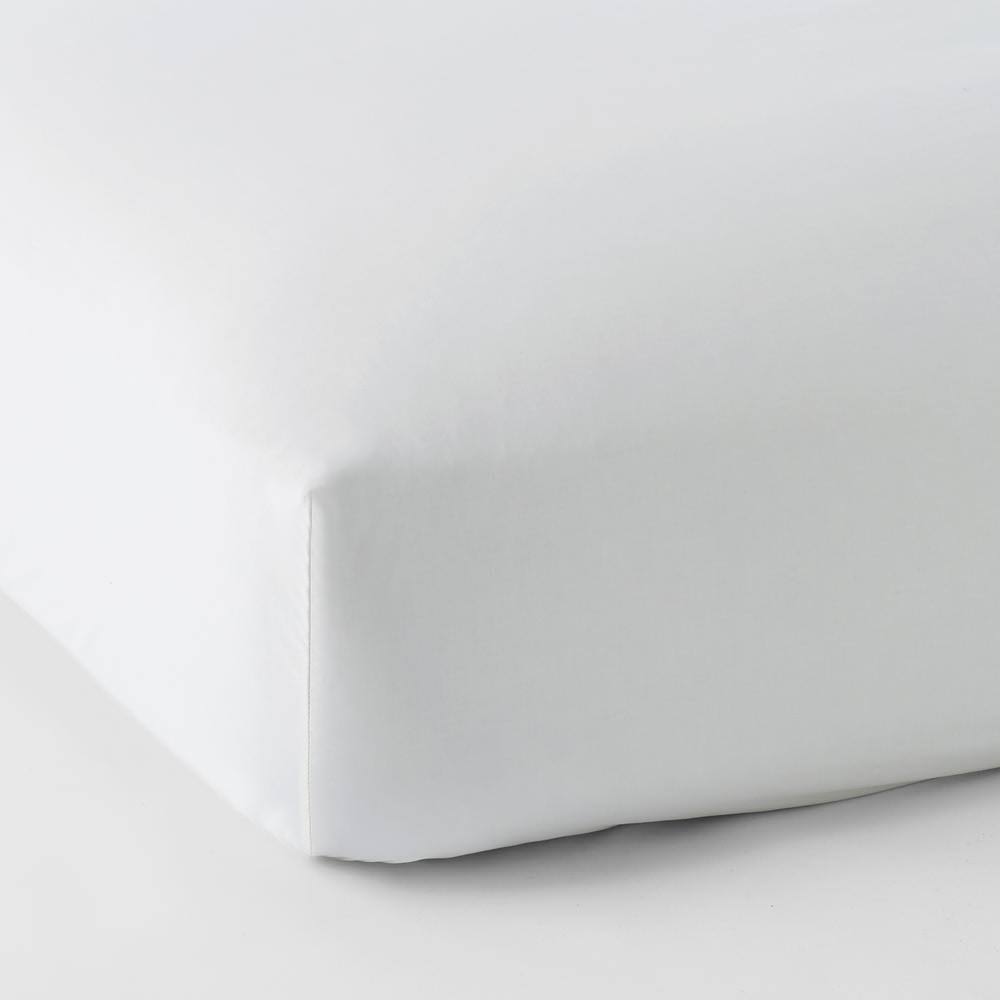 White 450-Thread Count Supima Cotton Sateen Queen Fitted Sheet G952972