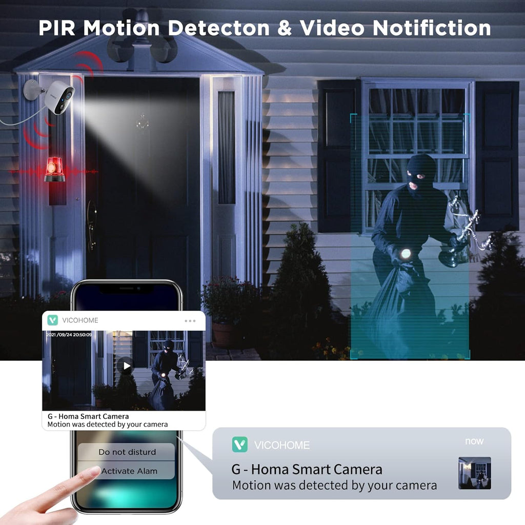 Solar Security Camera with Color Night Vision, Wireless Battery Powered 1080P Outdoor Video Camera with Two-Way Audio P162689