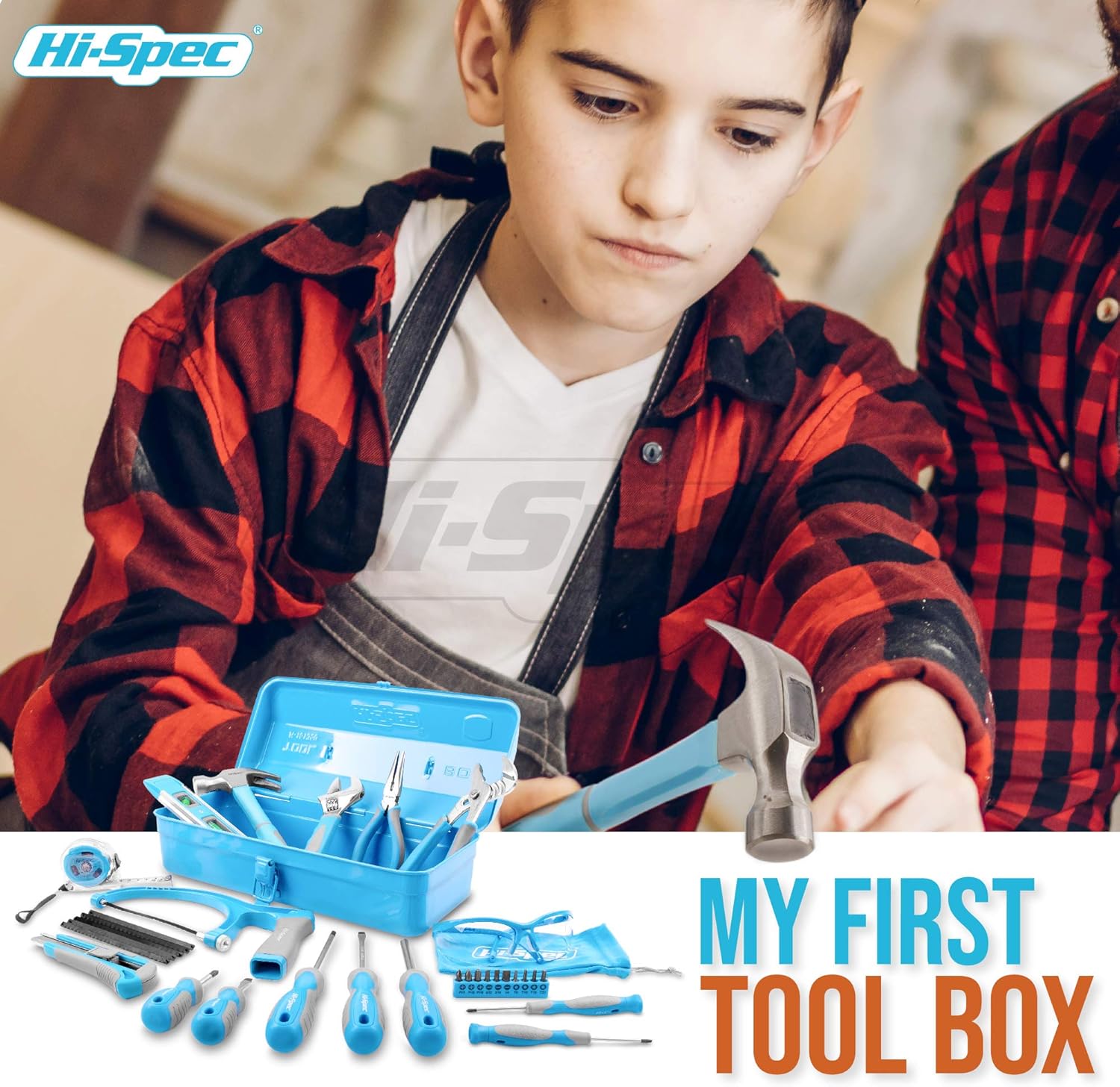 33 Piece Blue Tool Kit Set with Metal Box D602932