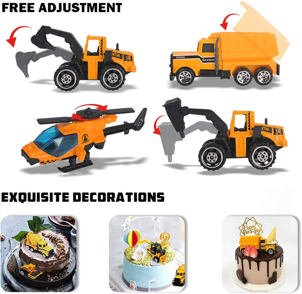 11 in 1 Die-cast Construction Trucks Playset with Carrier Truck W486