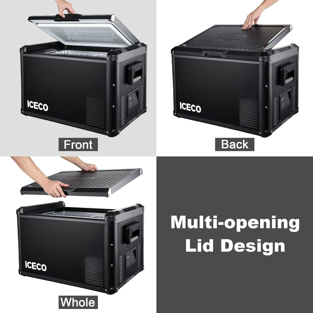 Portable Refrigerator, 75L Dual Zone Steel Compact Refrigerator T40856