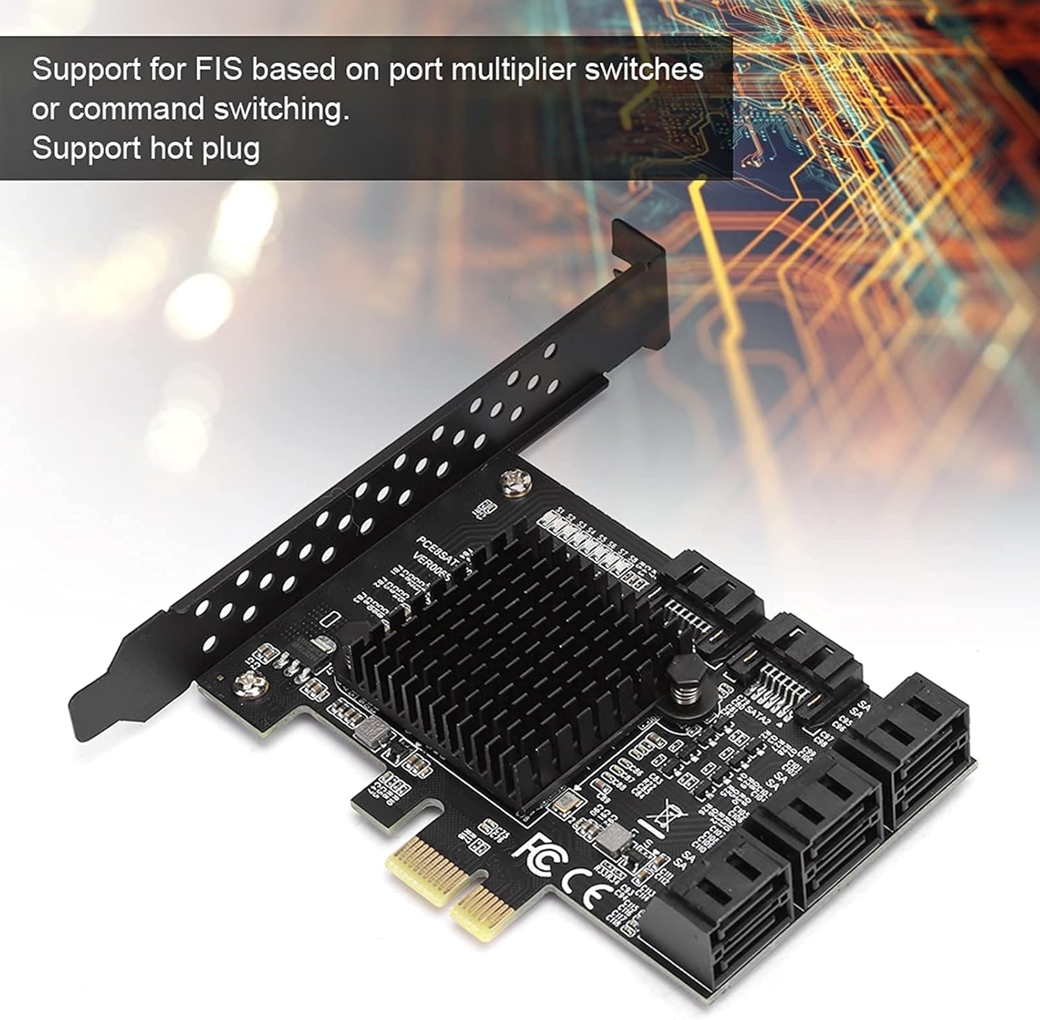 8 Ports PCI-E to SATA 3.0 Expansion Card with Driver Disc W9250