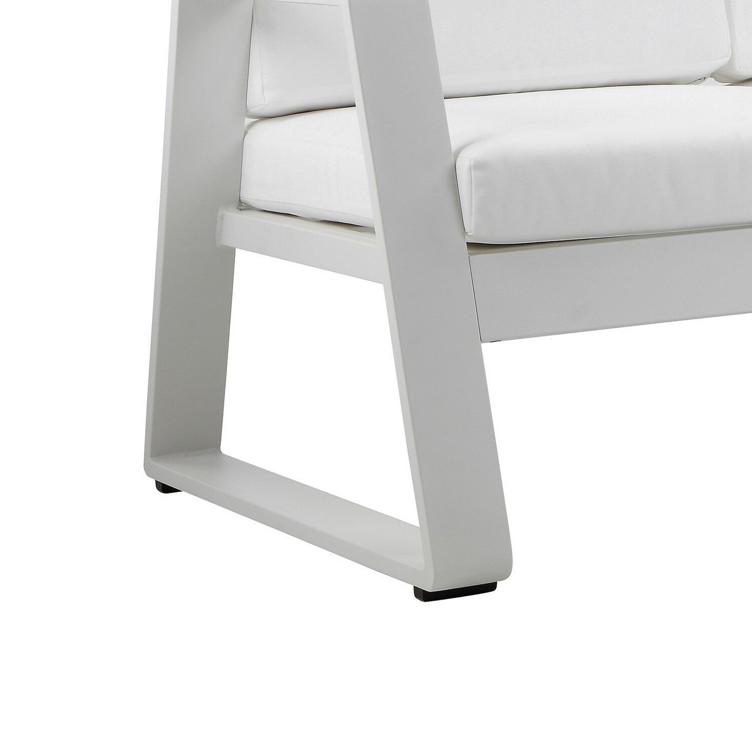 White Aluminum Outdoor Sofa with Fabric Cushions P1453