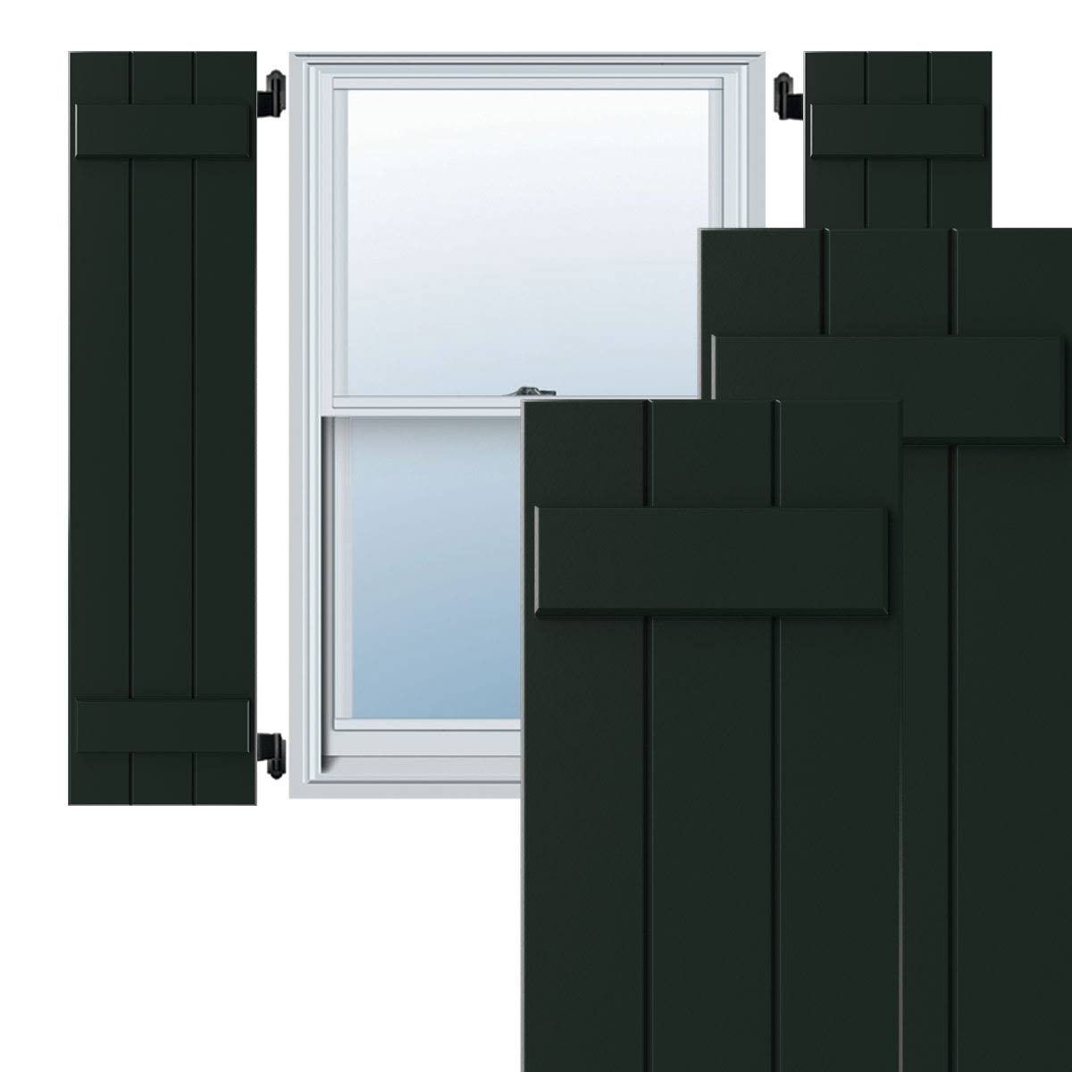 Chrome Composite Board-n-Batten Shutters (Per Pair) O18684