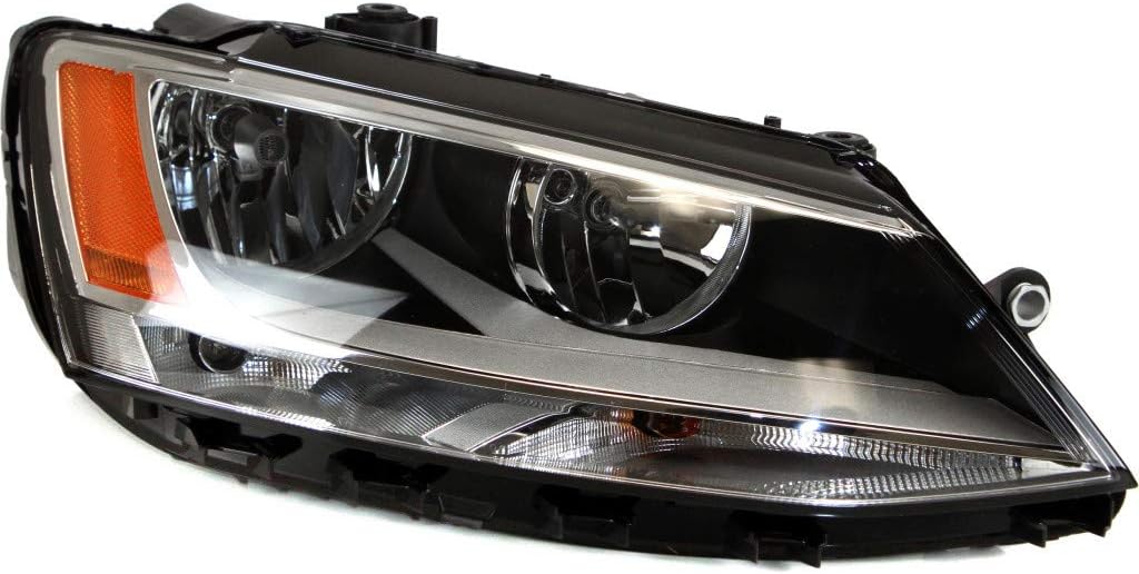 Halogen Headlight Assembly for Volkswagen Jetta Sedan 2011-2014 Driver and Passenger Side Pair T37239