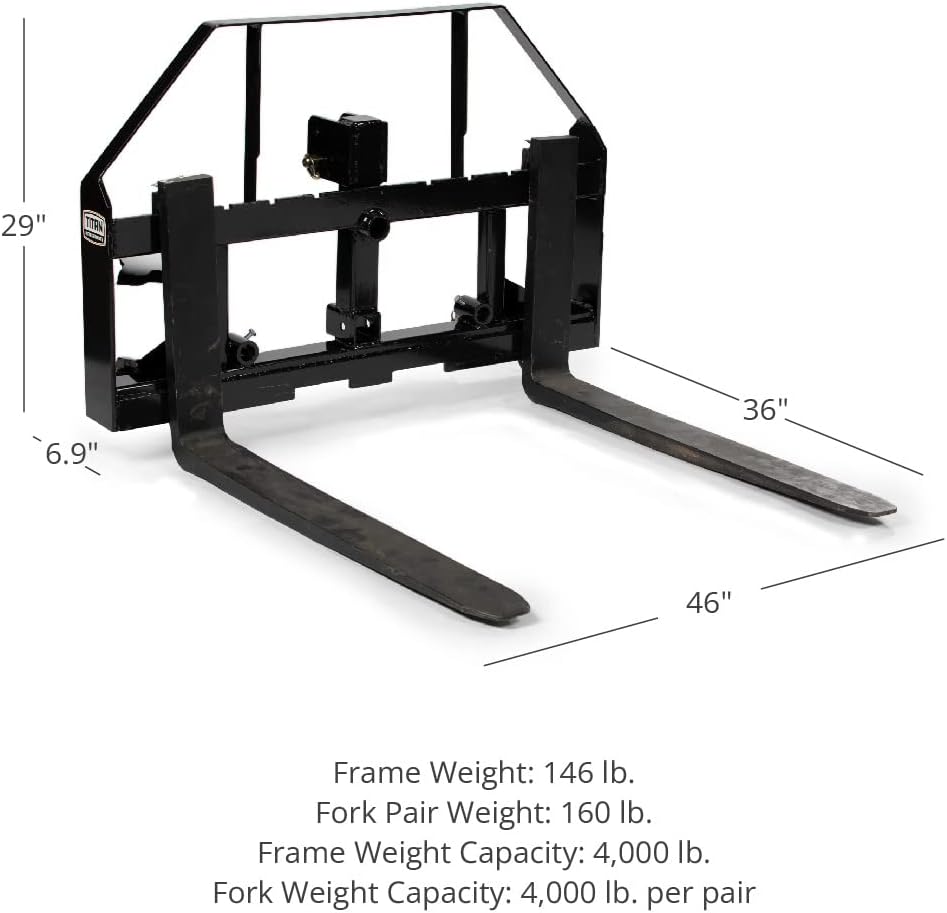 Pallet Fork Frame Attachment with 36 Fork Blades, 4,000 LB J315