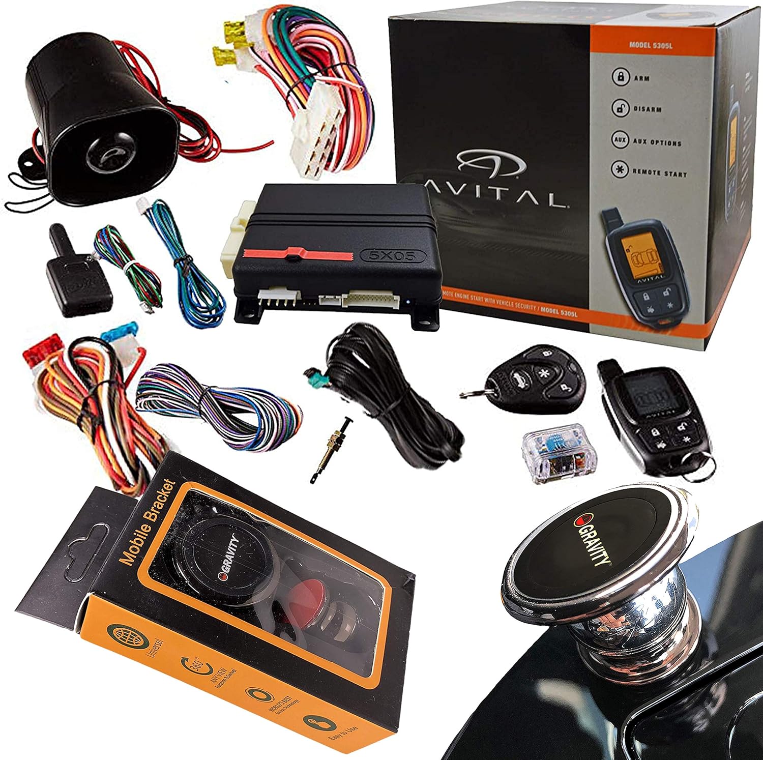 2-way LCD Remote Car Alarm Remote Start Keyless Entry Vehicle Security System M6283
