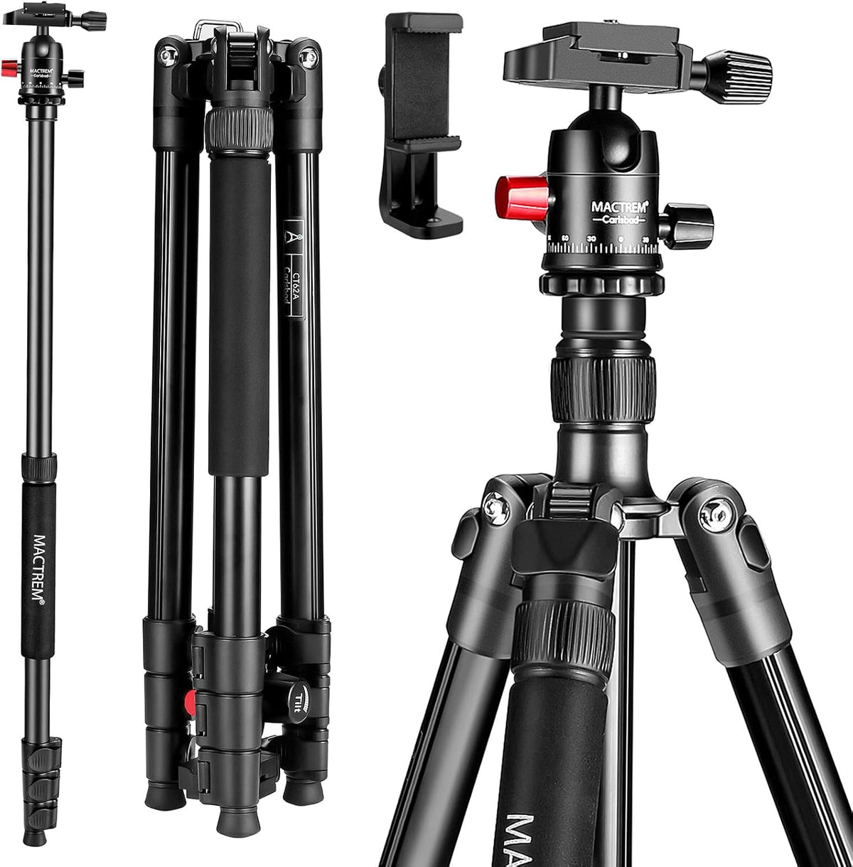 Black 62 Camera Tripod with Carry Bag D9541