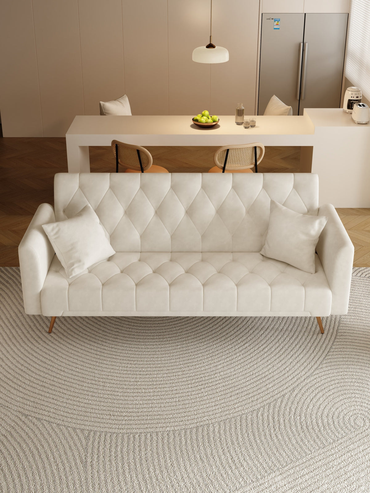 Beige Convertible Sofa Bed U50504