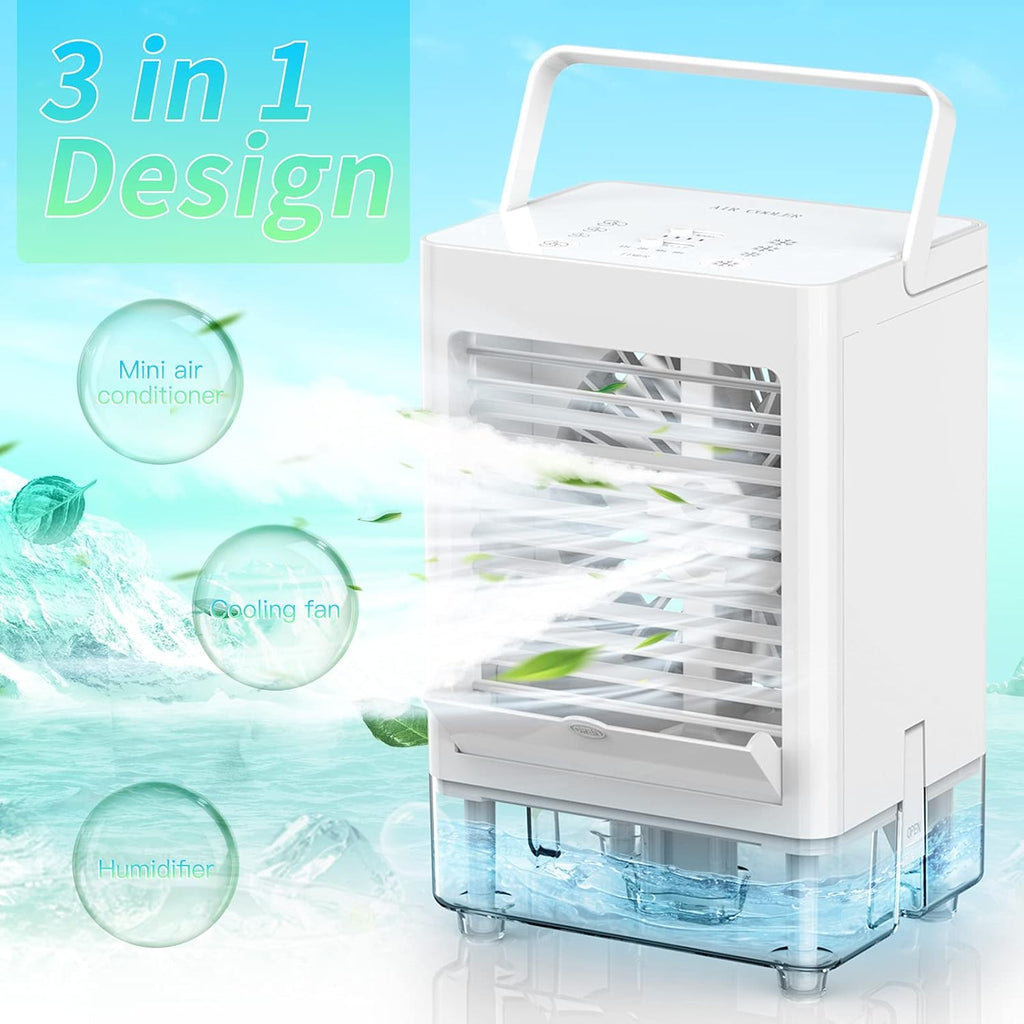 Portable Evaporative Air Cooler Fan, 5000mAh Rechargeable, Pack of 2 B889949