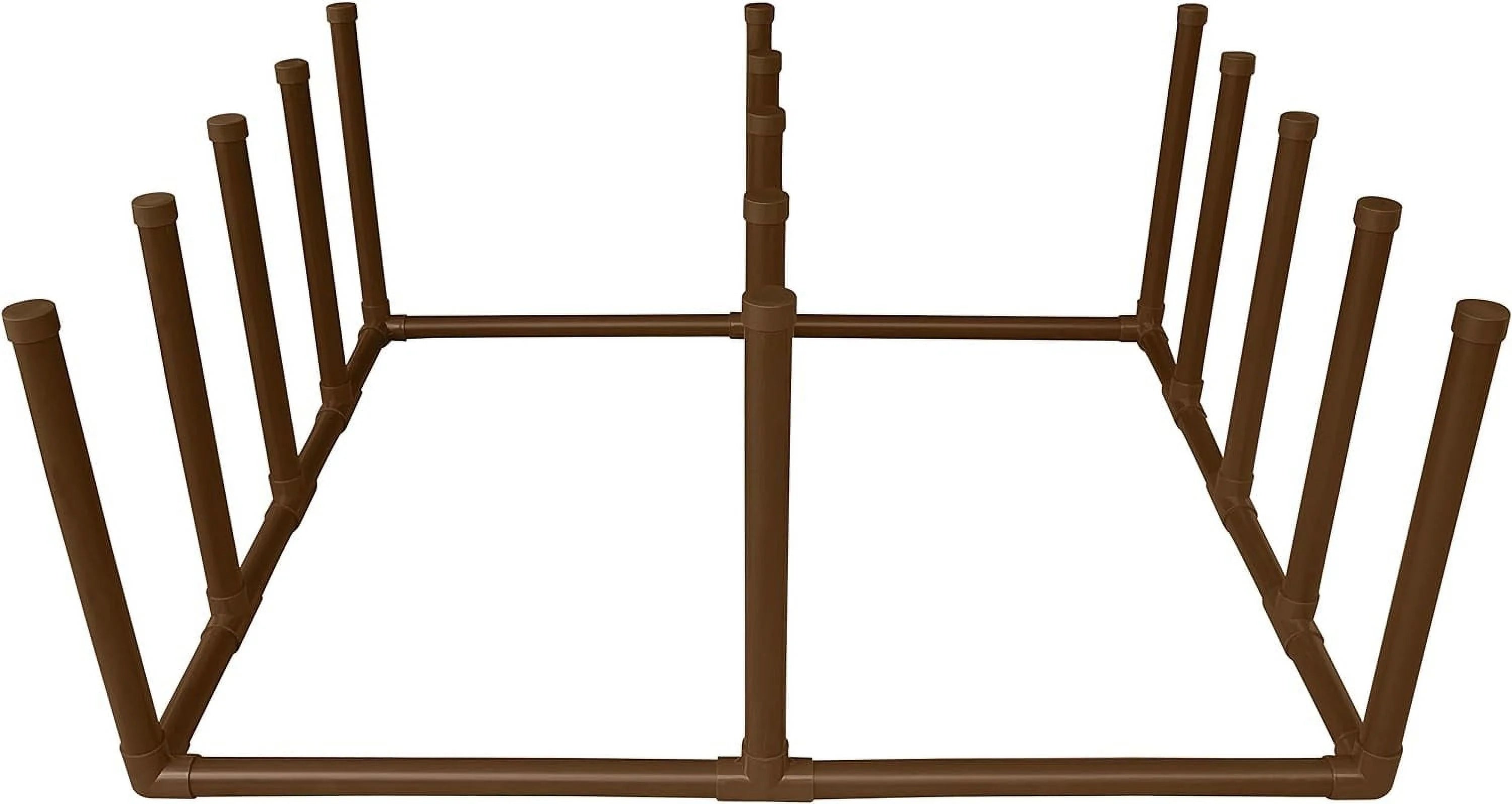 Float and Raft Rack 12 Bar Poolside Storage Organizer (61" W x 44" L x 26.5" H) Brown U173