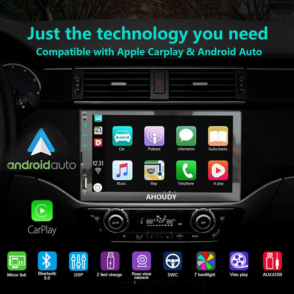 7inch Double Din Touchscreen Car Stereo with Bluetooth X592488